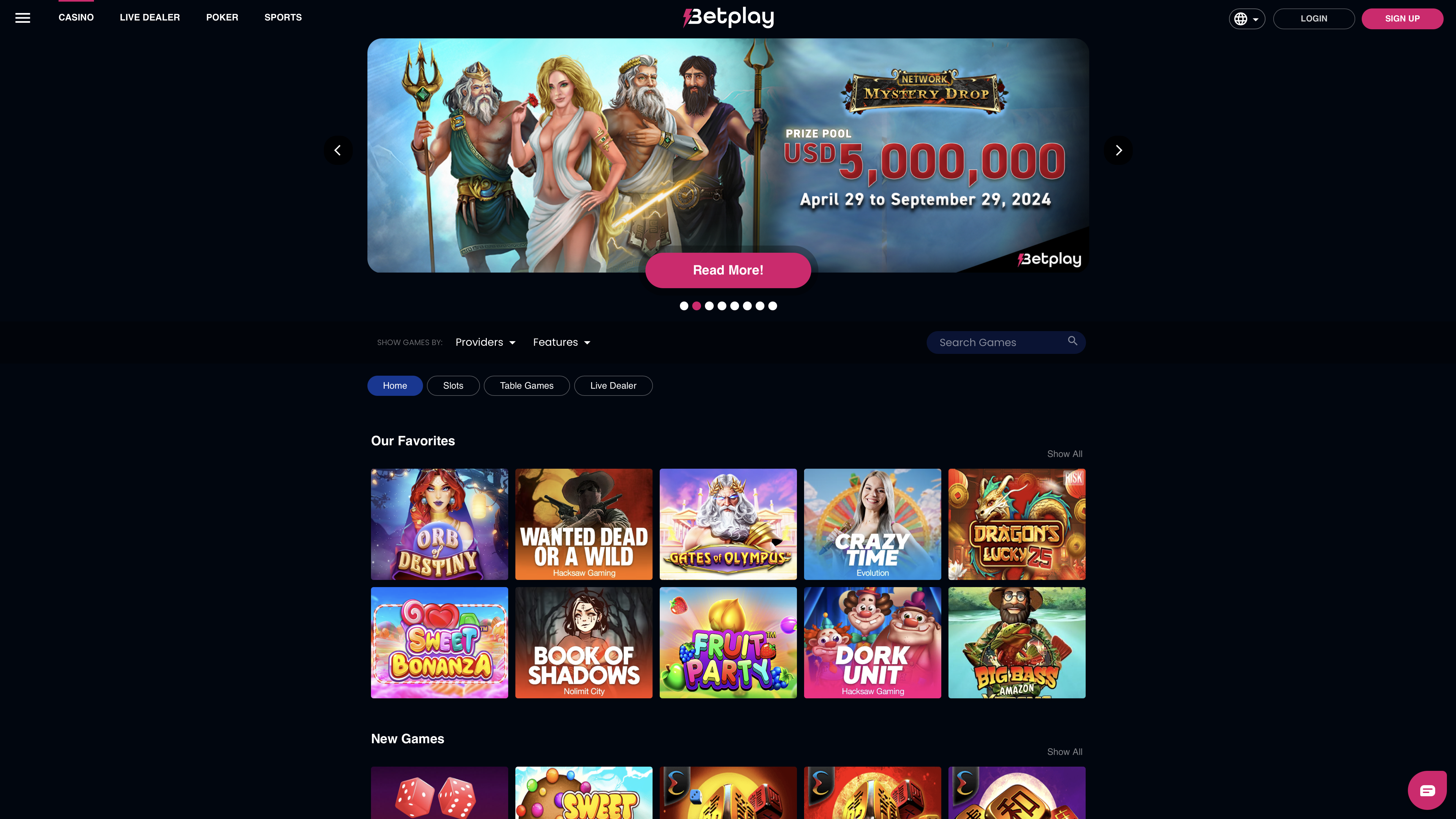 Betplay's games section.