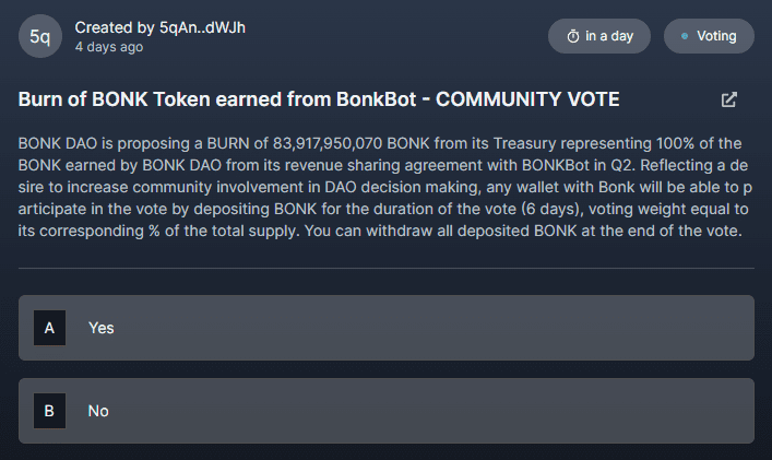 Bonk Voting