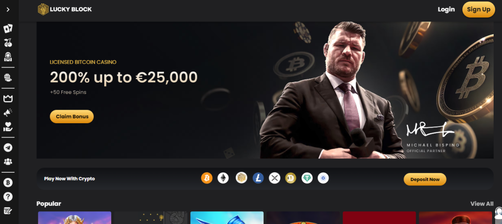 Homepage of Luckyblock, the best Tron Casino website