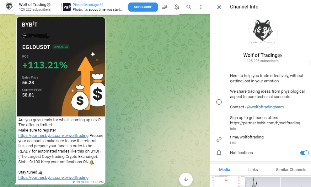 Telegram Channel of Wolf of Trading
